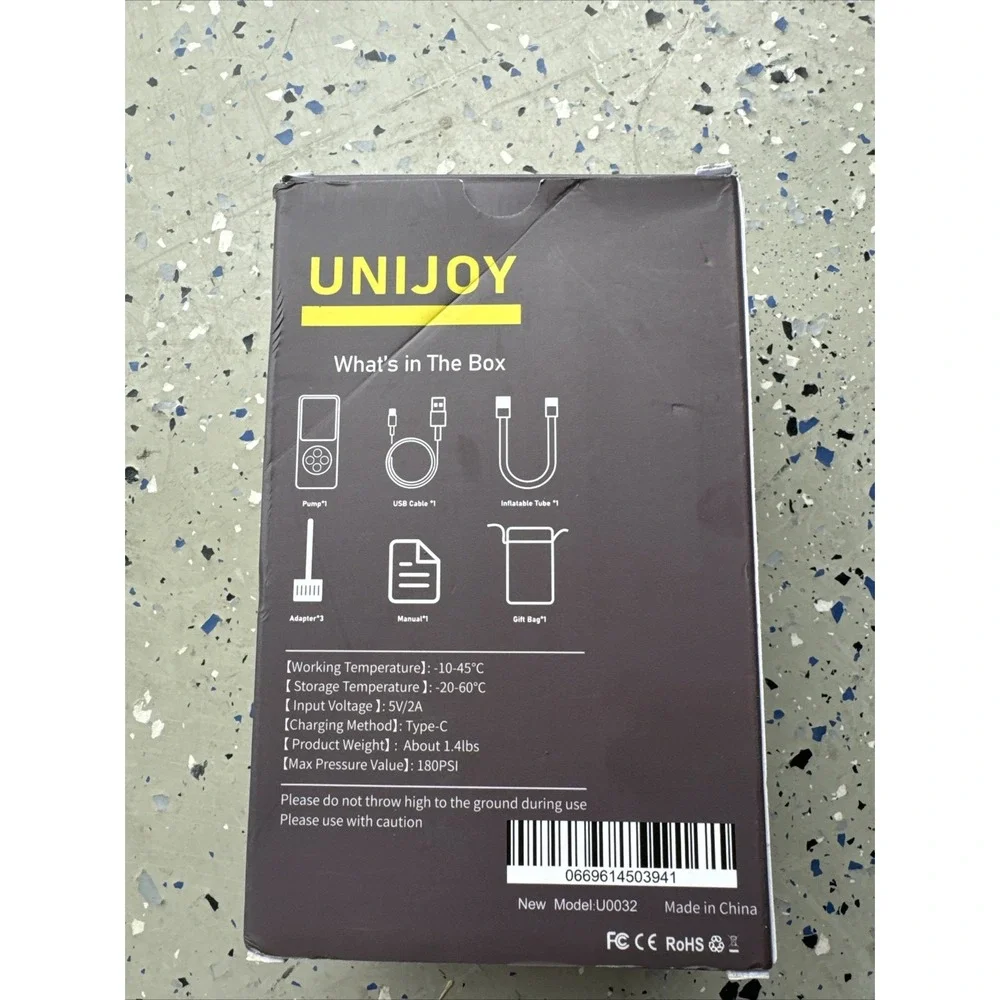Unijoy Tire Inflator Portable Air Compressor 3x Fast Car Tire‎ Pump New